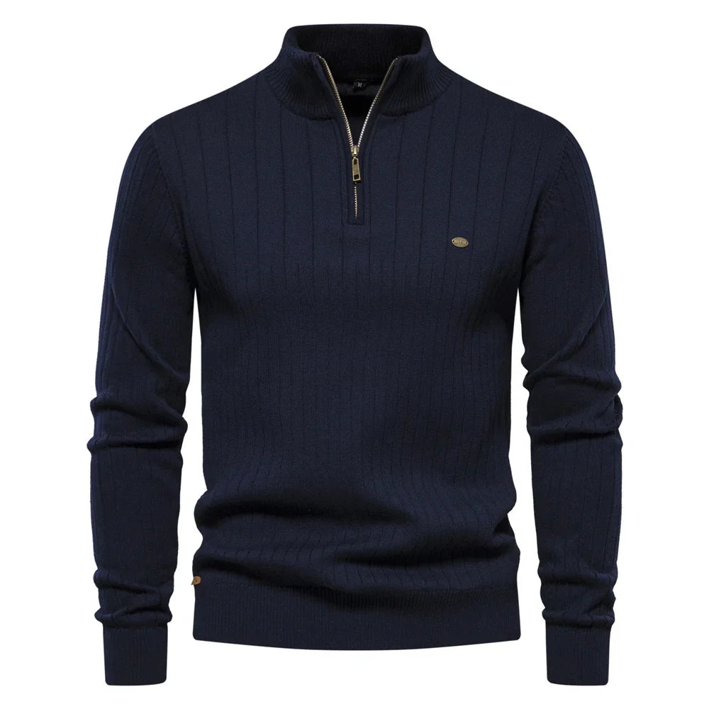 Aloïs™ - Men's Winter Sweater with Zip Collar and Optimal Warmth