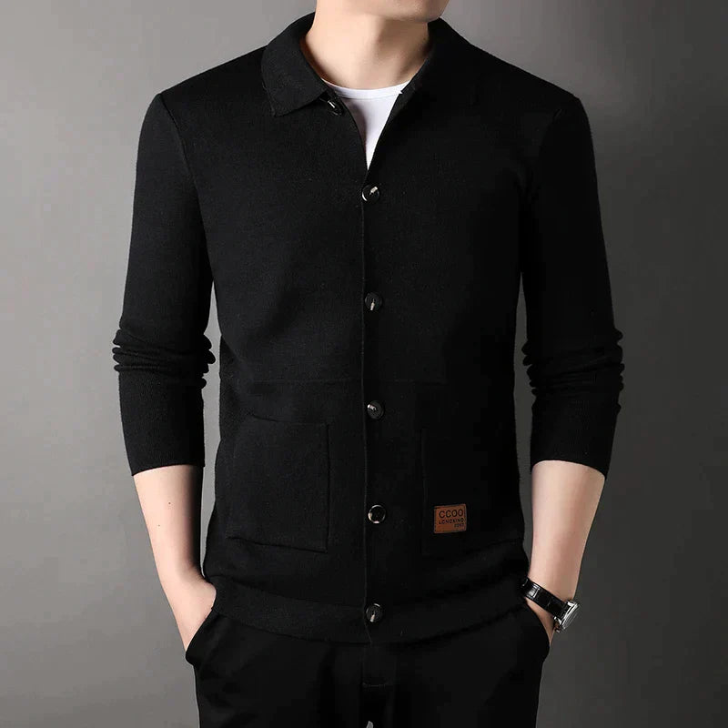 Sebastien™ - Men's Long Knitted Coat with Stylish Lapels