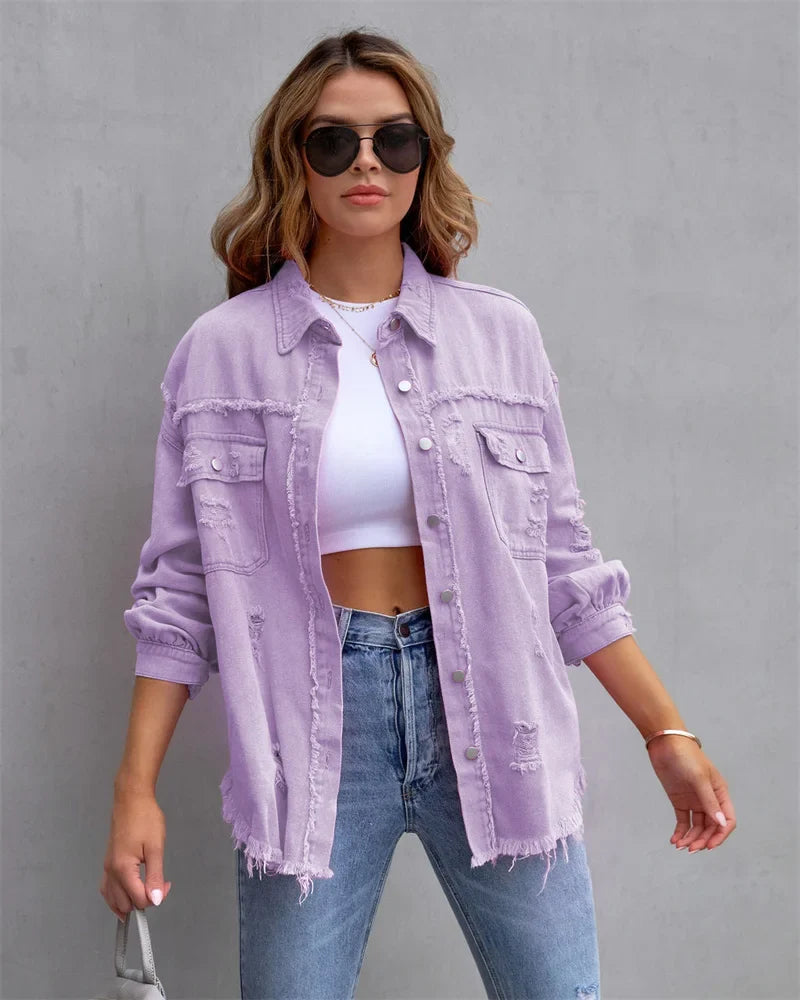 Riley Fray Edge Snap Jacket