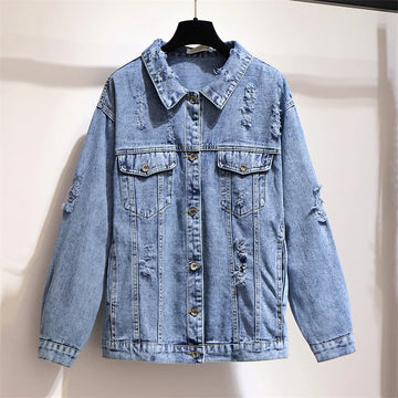 Blair Oversized Distressed Washed Street Jacket – Women’s fashion piece