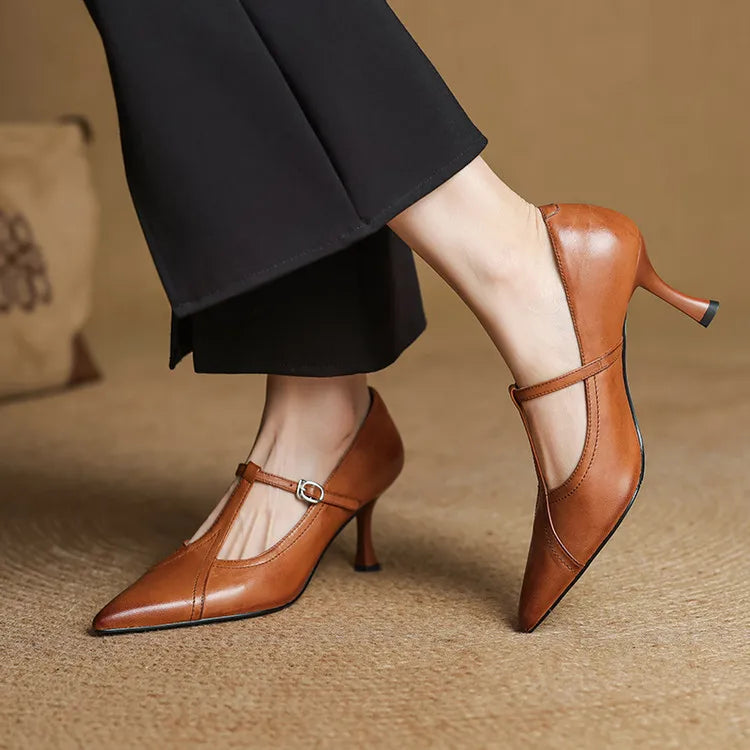 Elisse Retro T Strap Mid Heel – Women’s fashion piece