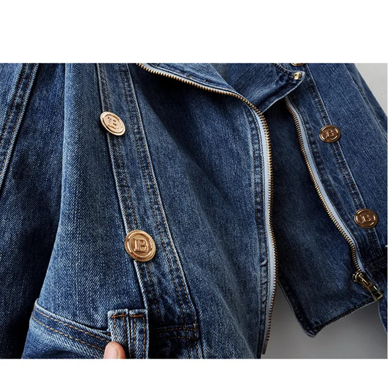 Drew Cropped Moto Accent Jacket