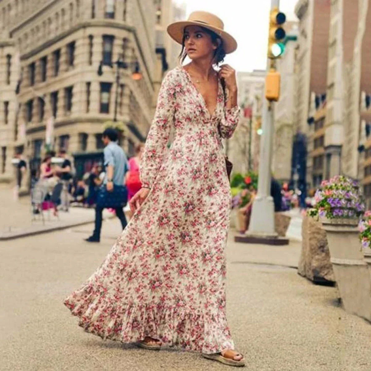 Maris | Floral Print Maxi Dress – Women’s fashion piece