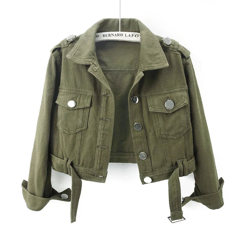 Romi Cropped Cotton Utility Jacket – Women’s fashion piece
