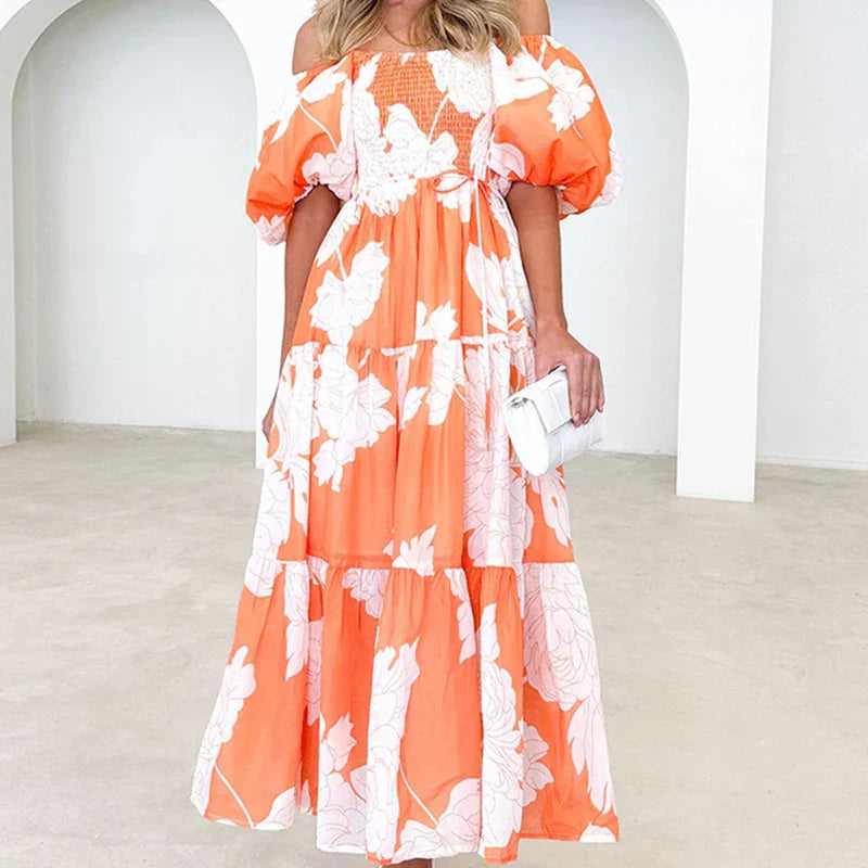 Valenciaone™ Tiered One Shoulder Maxi Dress