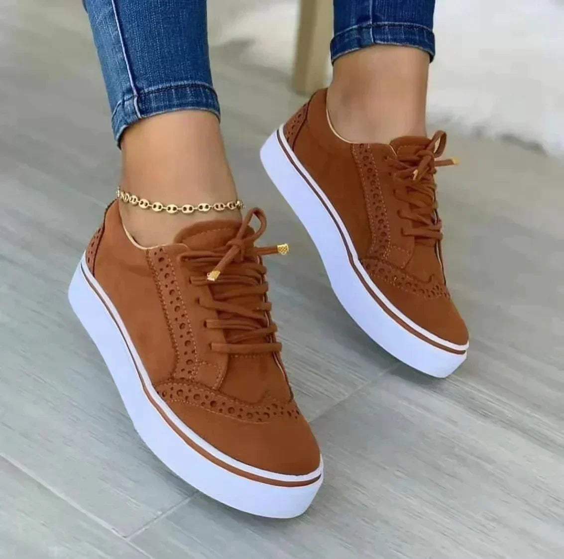 Livia Brogue Platform Sneakers – Women’s fashion piece