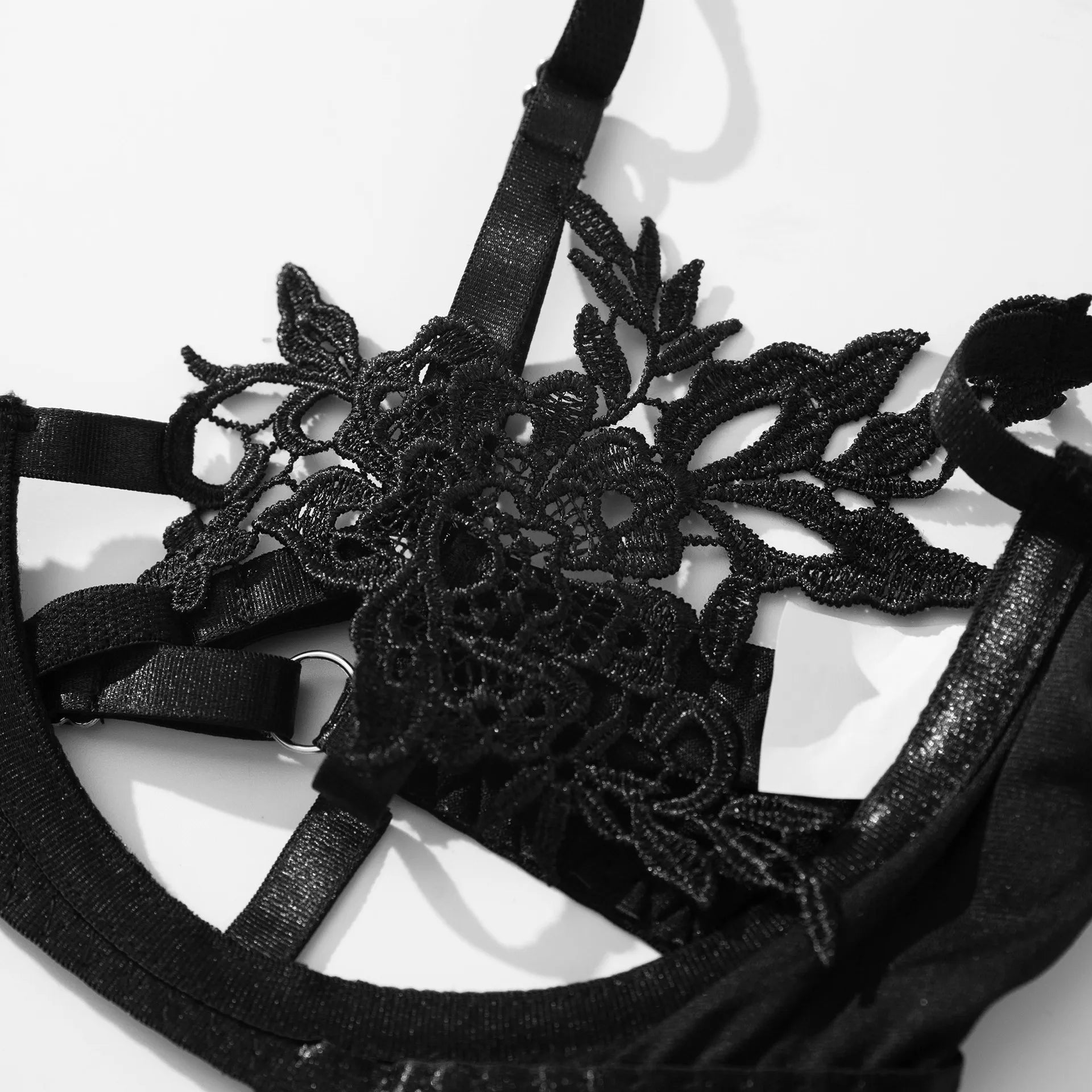 Naya Sheer Hollow Binding 3 Piece Lingerie Set