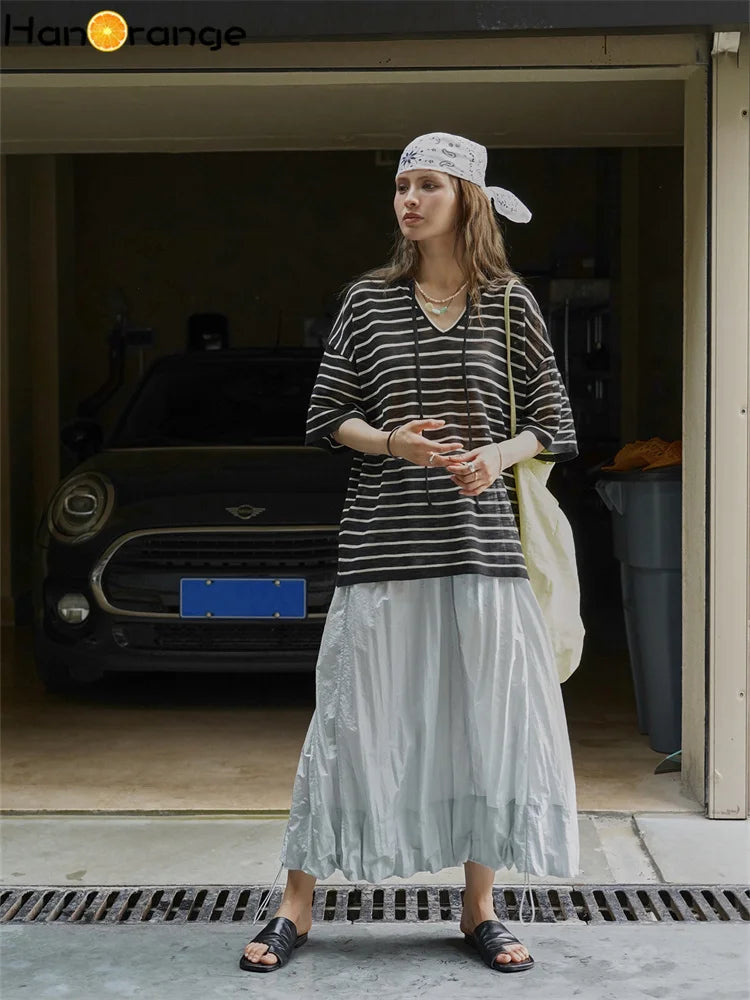 Nora Striped Relaxed Hoodie Tee