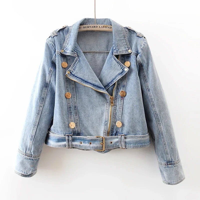 Drew Cropped Moto Accent Jacket