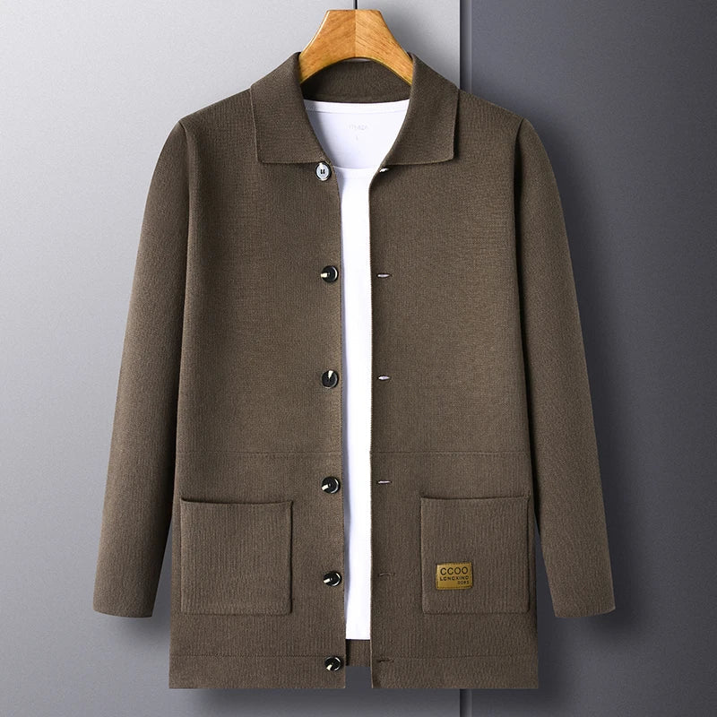 Sebastien™ - Men's Long Knitted Coat with Stylish Lapels