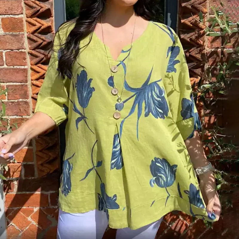 Emma Bloom Button Front Blouse