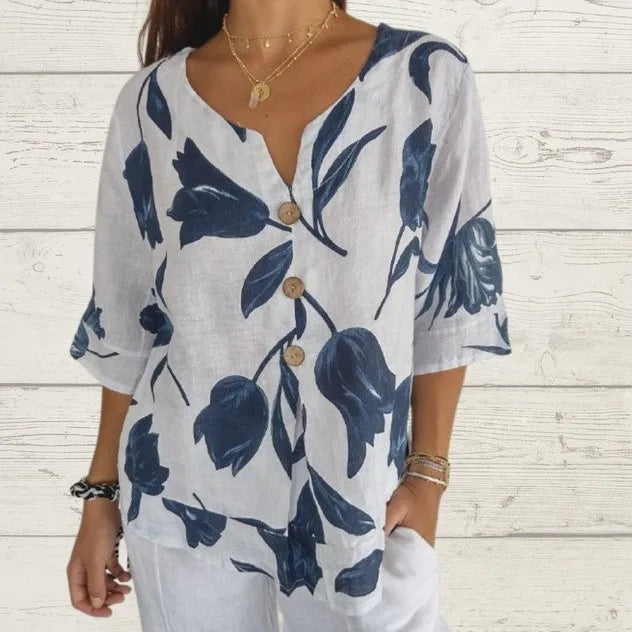 Emma Bloom Button Front Blouse – Women’s fashion piece