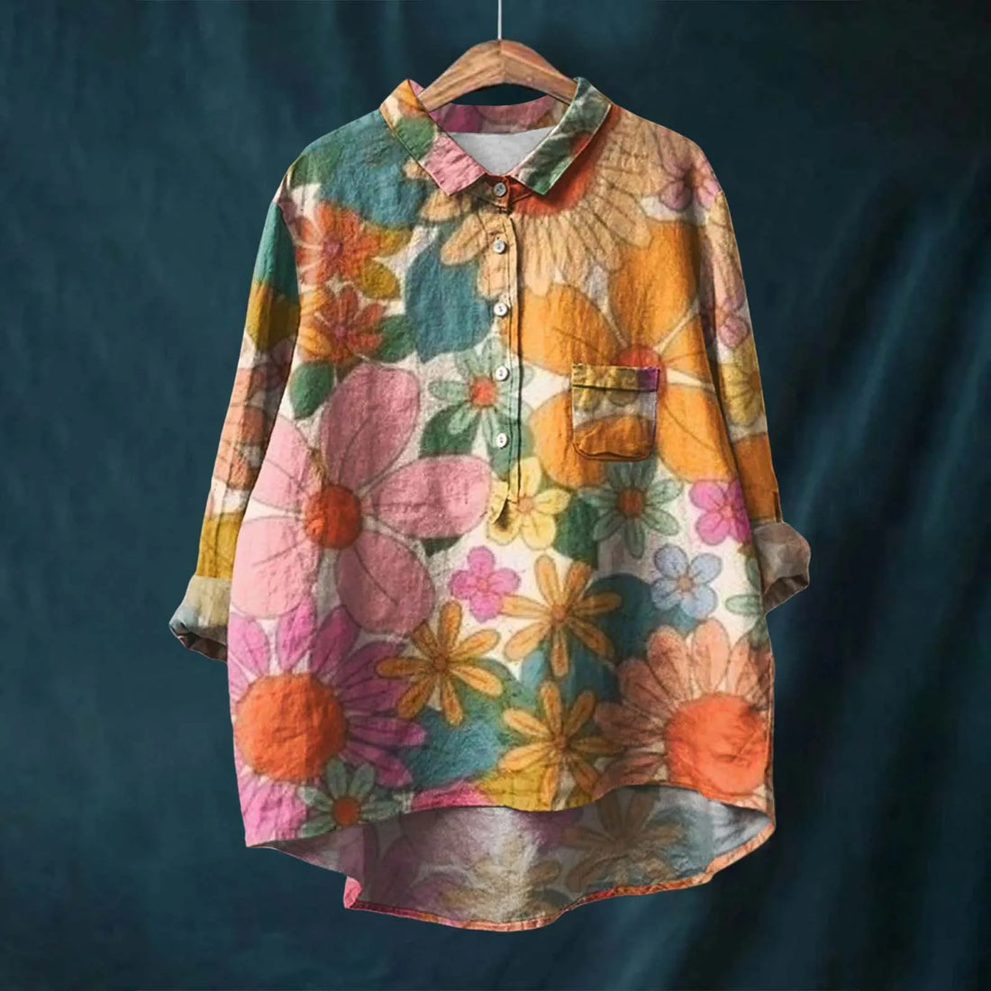Hannah Floral Print Cotton Linen Blouse – Women’s fashion piece