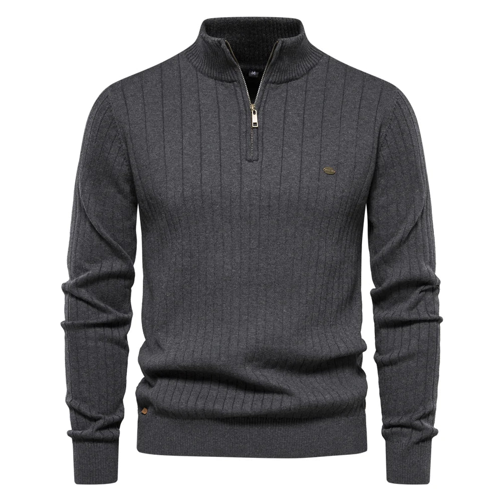 Aloïs™ - Men's Winter Sweater with Zip Collar and Optimal Warmth