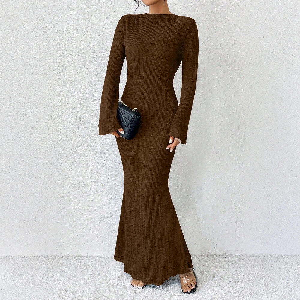 Celeste | Off Shoulder Long Sleeve Maxi Dress