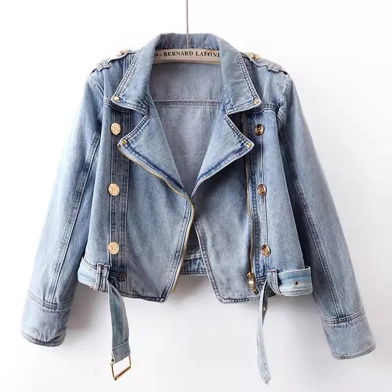 Drew Cropped Moto Accent Jacket