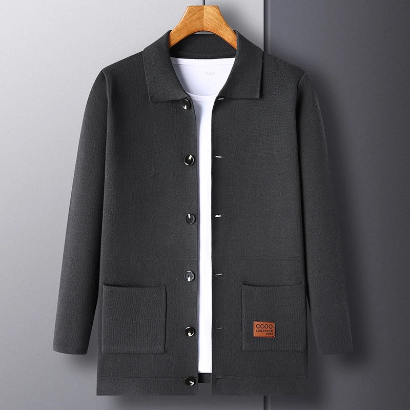 Sebastien™ - Men's Long Knitted Coat with Stylish Lapels
