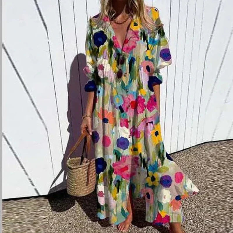 Cassidy Boho Beauty Puff Sleeve Maxi Dress – Women’s fashion piece