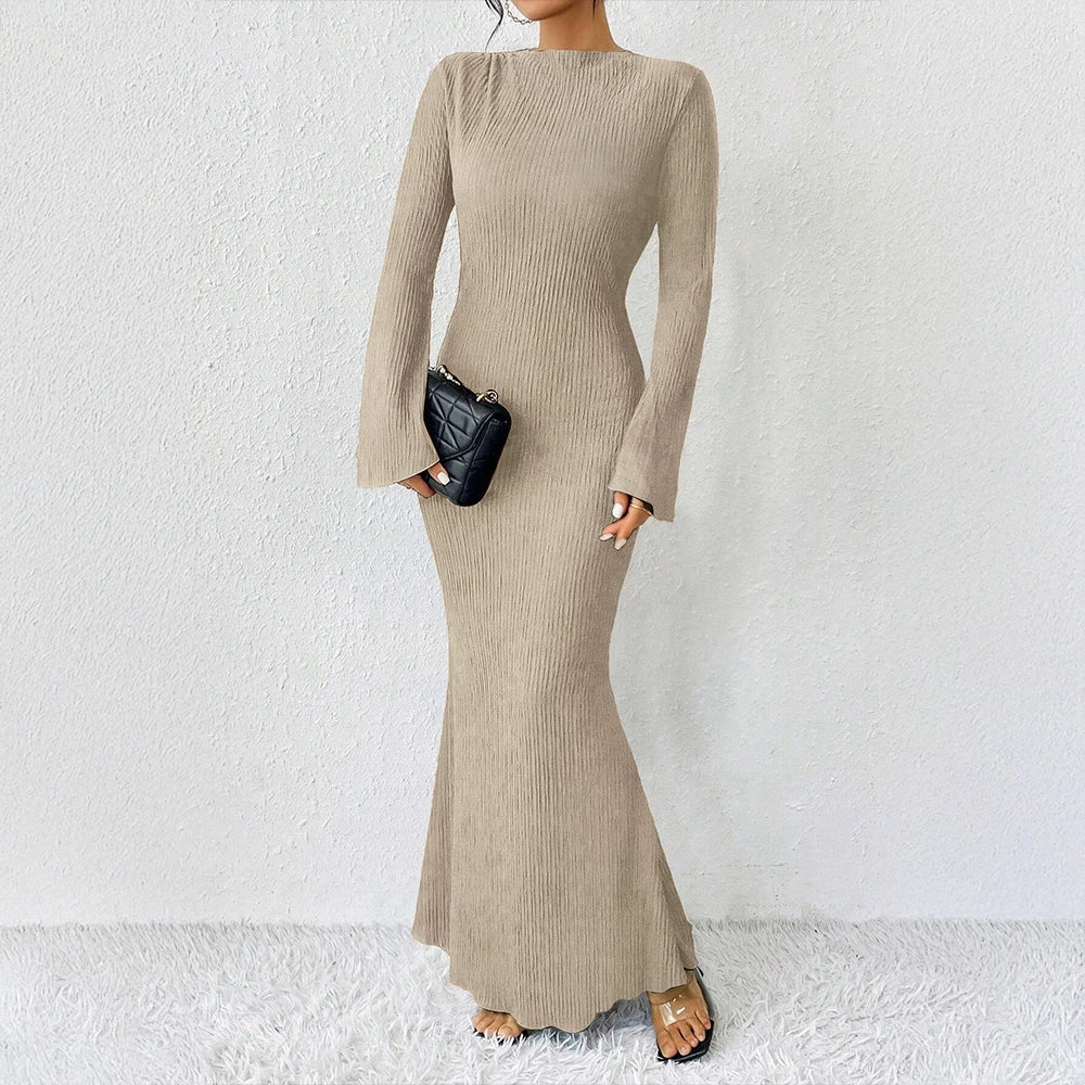 Celeste | Off Shoulder Long Sleeve Maxi Dress