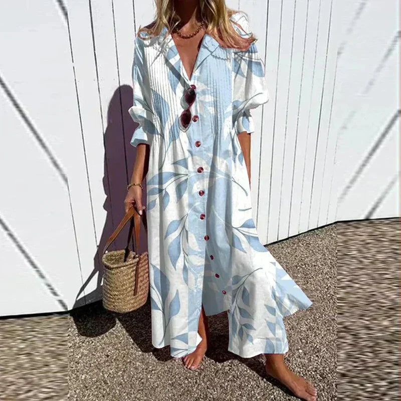 Cassidy Boho Beauty Puff Sleeve Maxi Dress