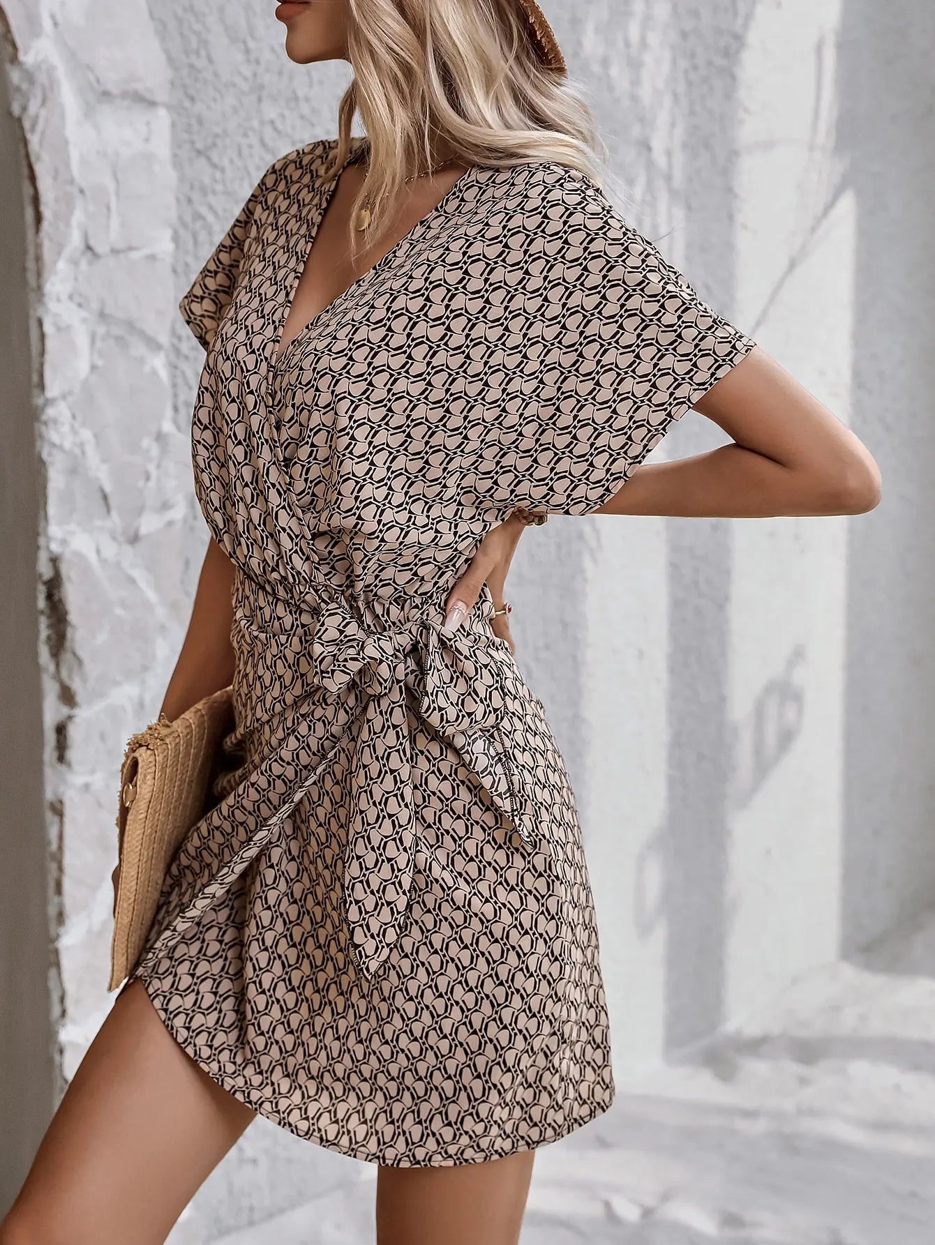 Selena | Elegant V Neck Dress Chic Sophisticated