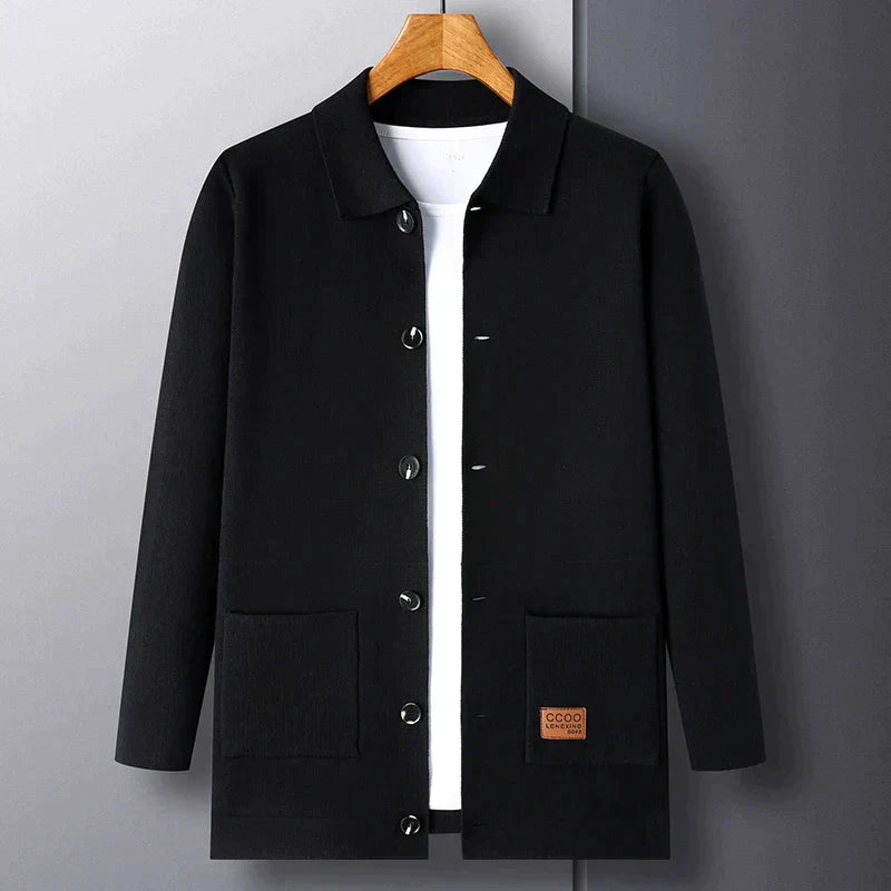 Sebastien™ - Men's Long Knitted Coat with Stylish Lapels
