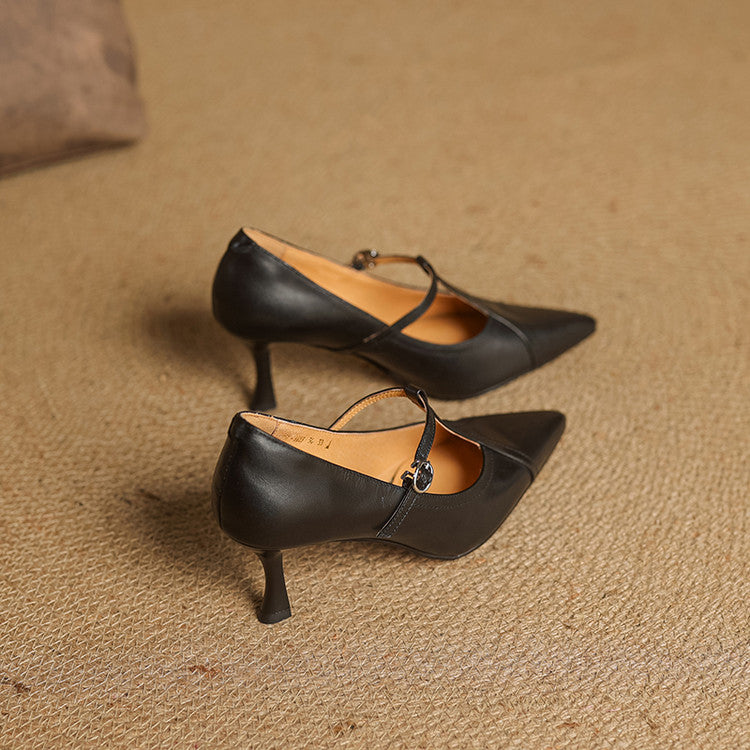 Elisse Retro T Strap Mid Heel