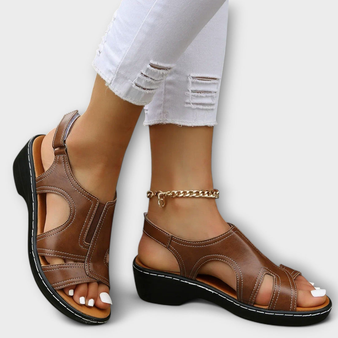 Christina | Comfort Enhanced Orthopedic Leather Sandals – Women’s fashion piece
