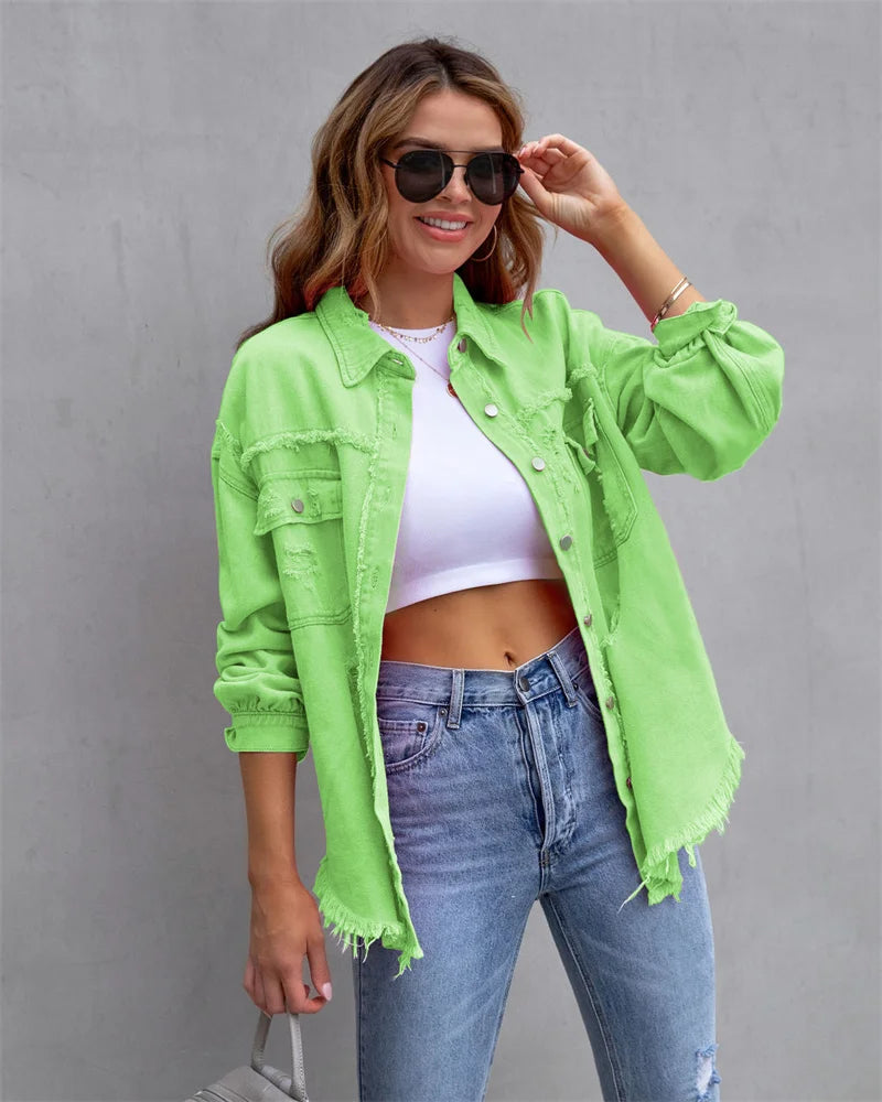 Riley Fray Edge Snap Jacket
