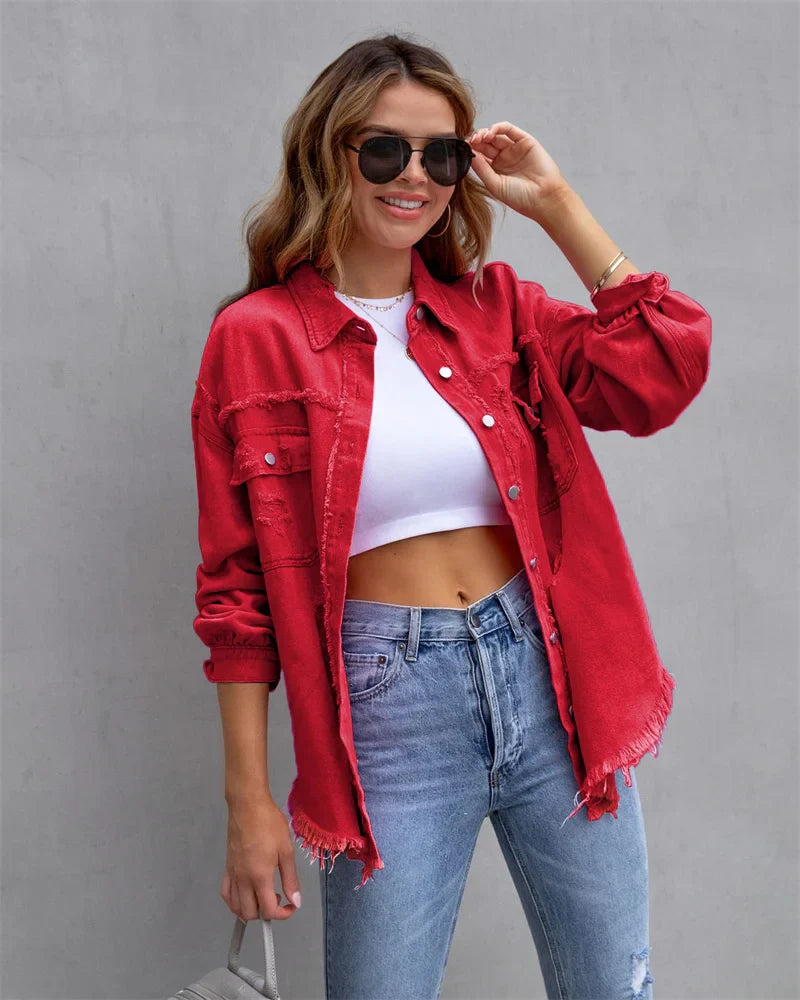 Riley Fray Edge Snap Jacket