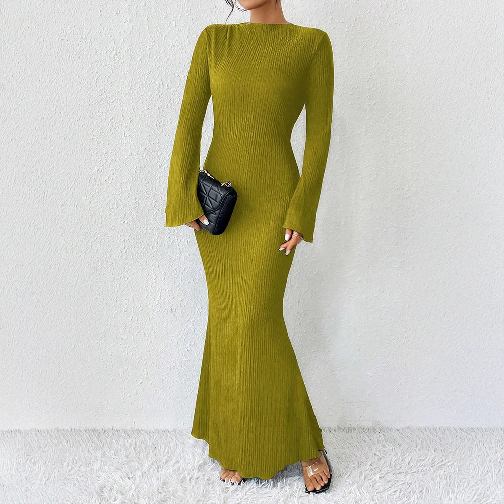 Celeste | Off Shoulder Long Sleeve Maxi Dress – Women’s fashion piece