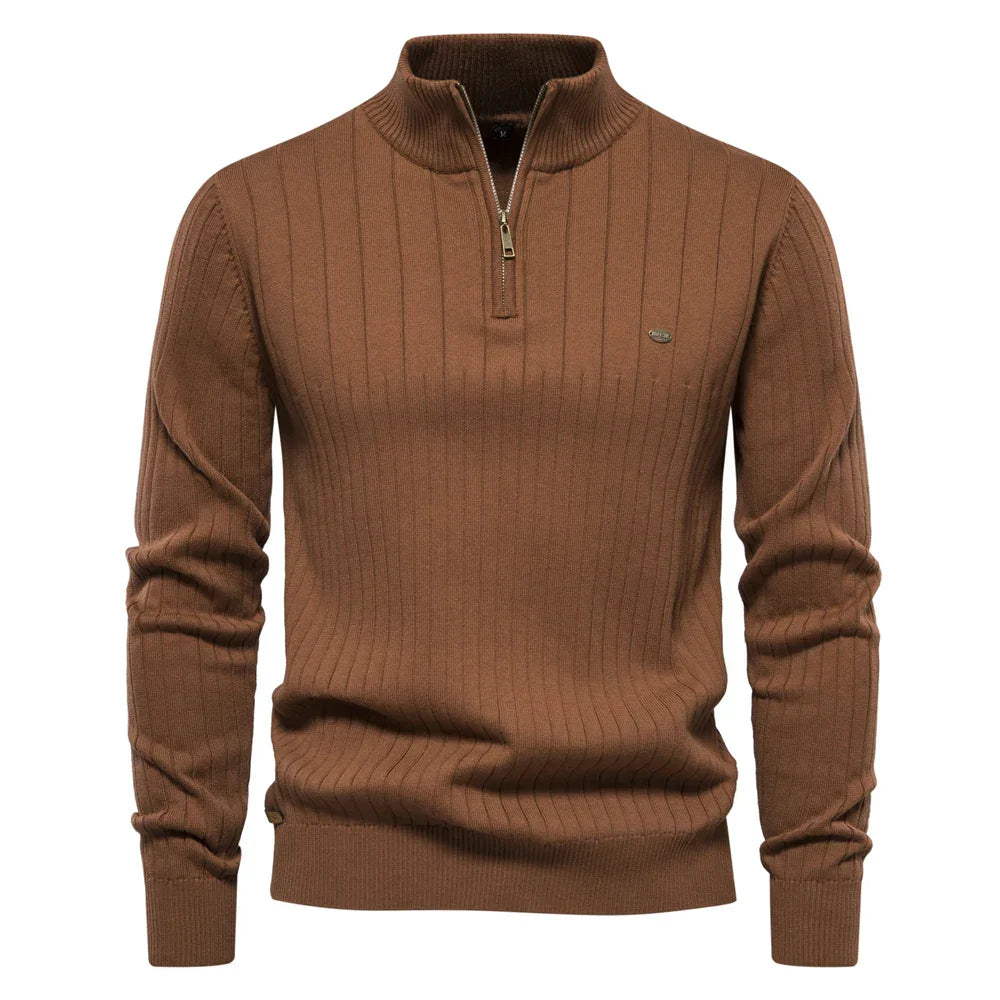 Aloïs™ - Men's Winter Sweater with Zip Collar and Optimal Warmth