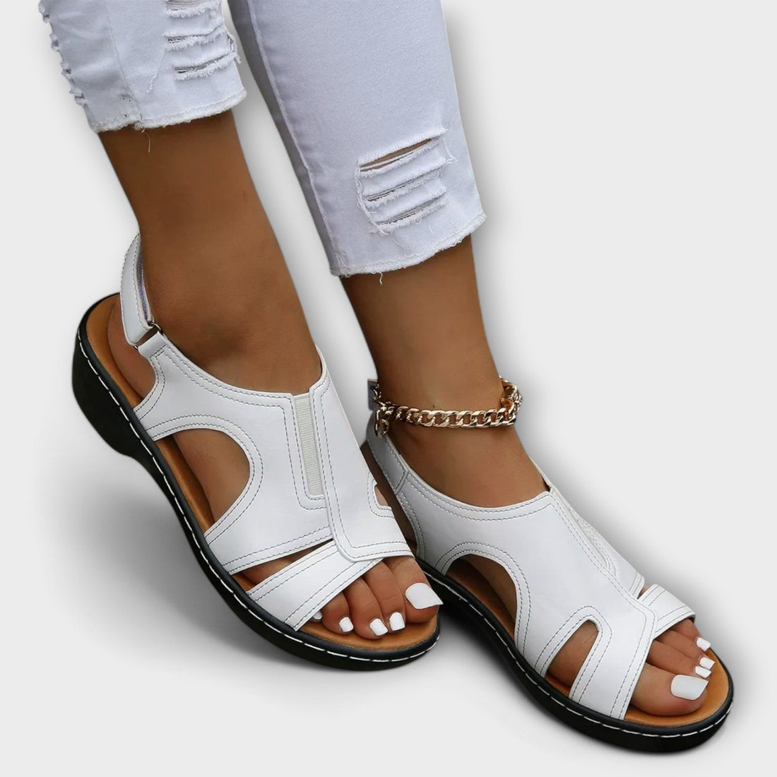 Christina | Comfort Enhanced Orthopedic Leather Sandals – Women’s fashion piece