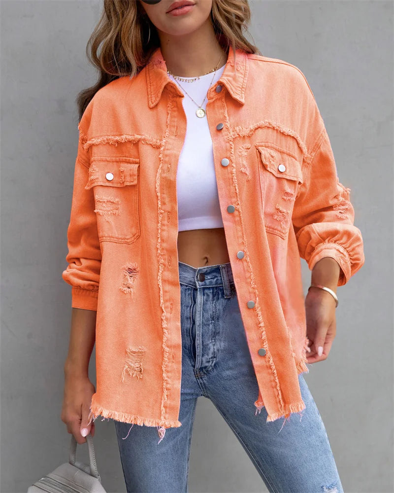 Riley Fray Edge Snap Jacket