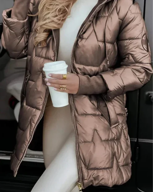 Isla Shine – Stylish Winter Coat With Hood And Lining – Women’s fashion piece