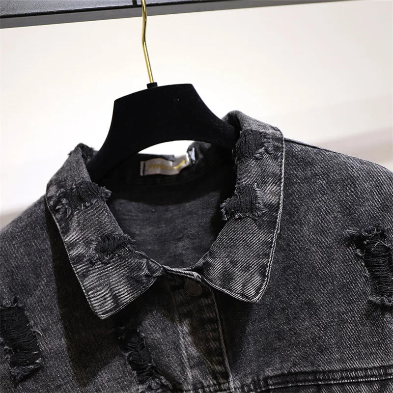 Blair Oversized Distressed Washed Street Jacket