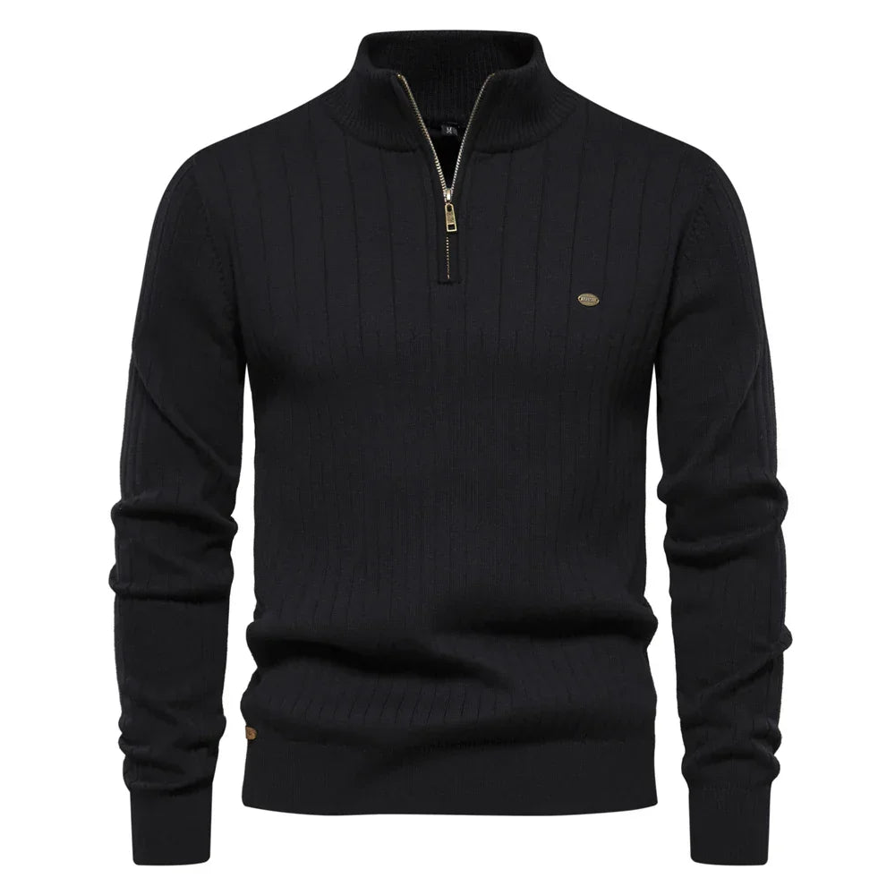 Aloïs™ - Men's Winter Sweater with Zip Collar and Optimal Warmth