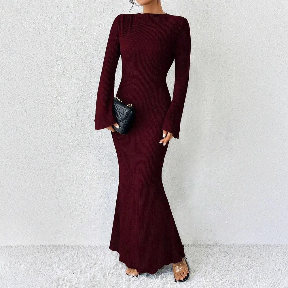 Celeste | Off Shoulder Long Sleeve Maxi Dress