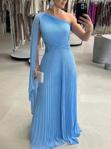 Dalila Off Shoulder Pleated Maxi Dress
