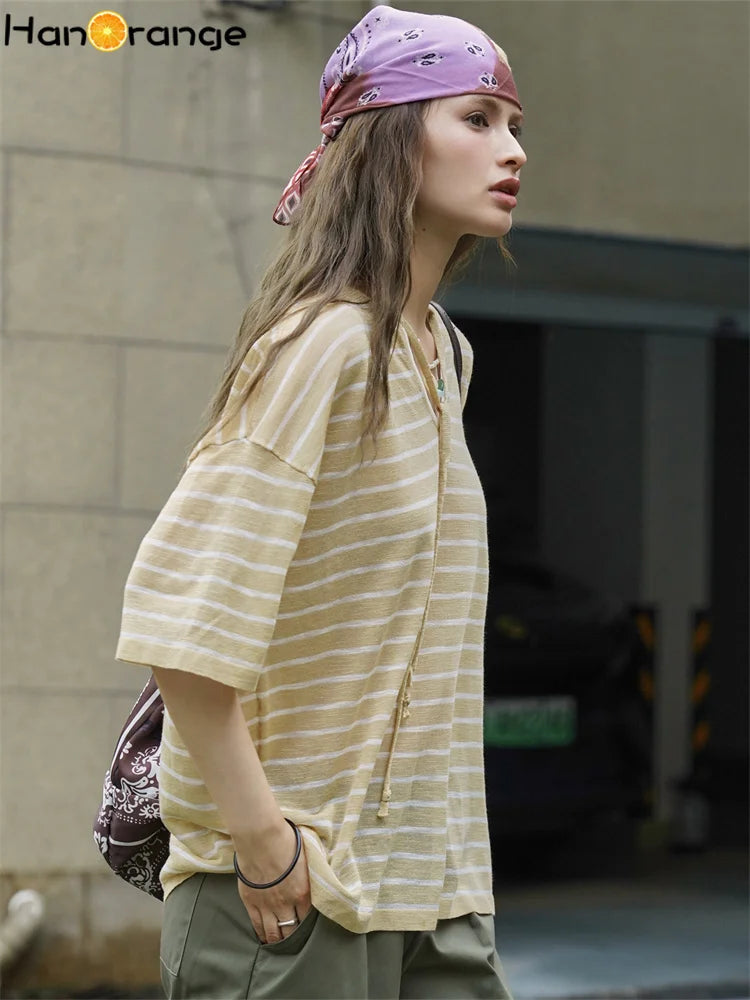 Nora Striped Relaxed Hoodie Tee