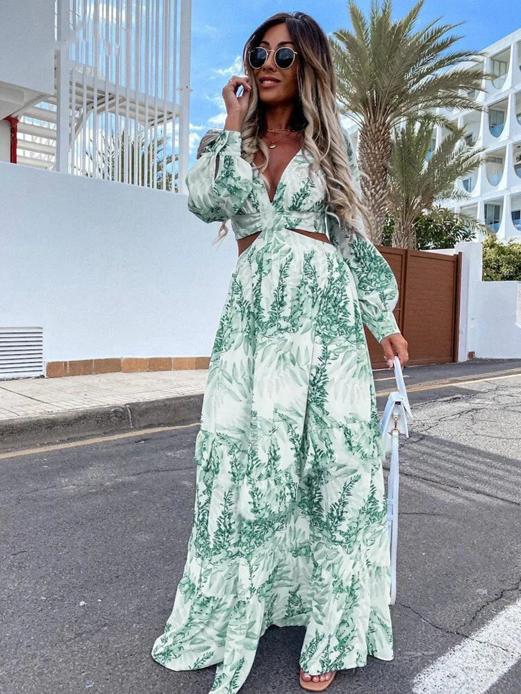 Amélie V Neck Maxi Dress