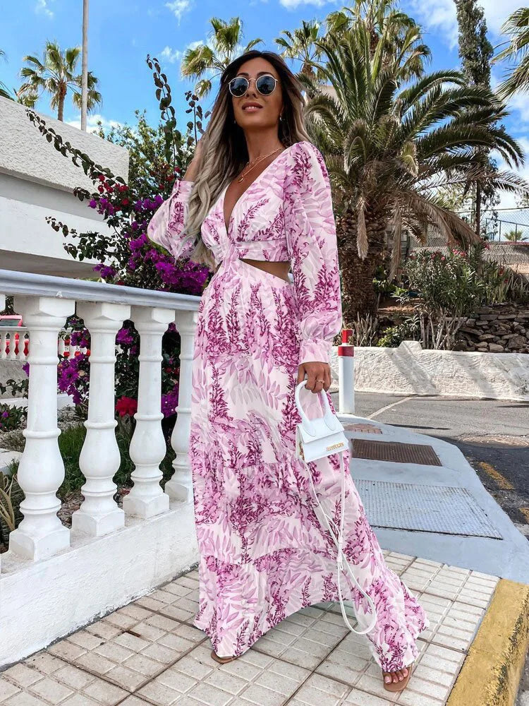 Amélie V Neck Maxi Dress