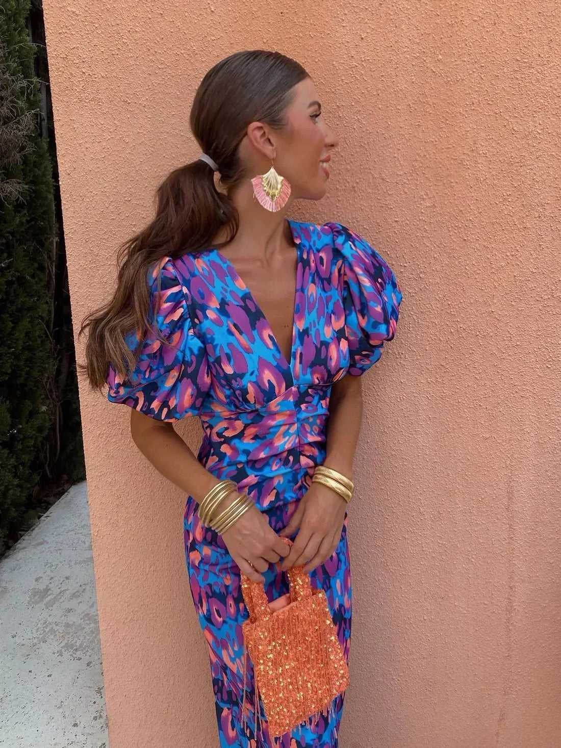 Loren Vibrant Puff Sleeve Dress – Women’s fashion piece