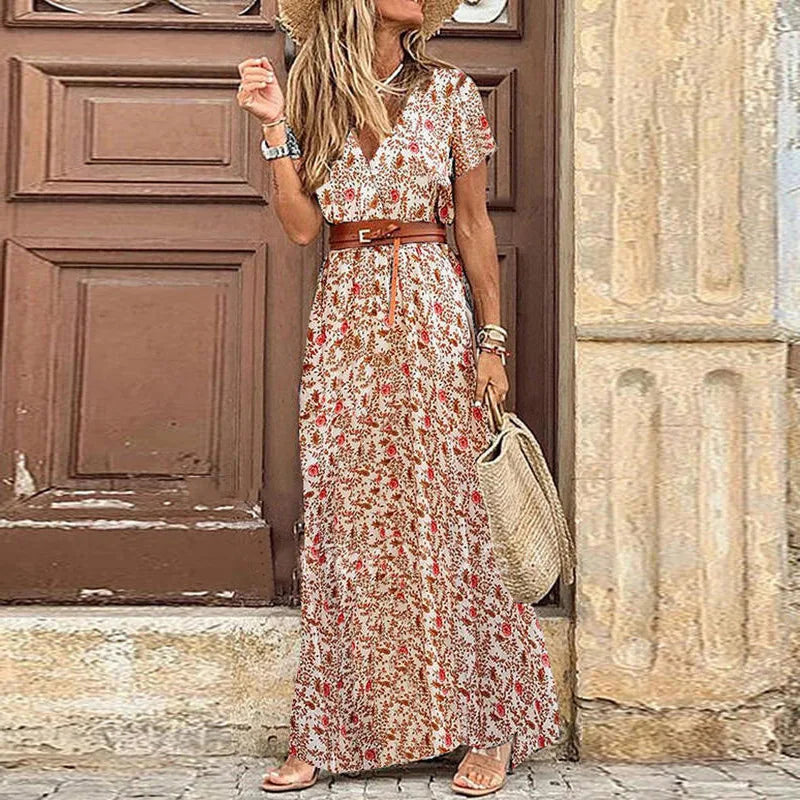 Vivienne | Floral Pleated Midi Dress – Women’s fashion piece