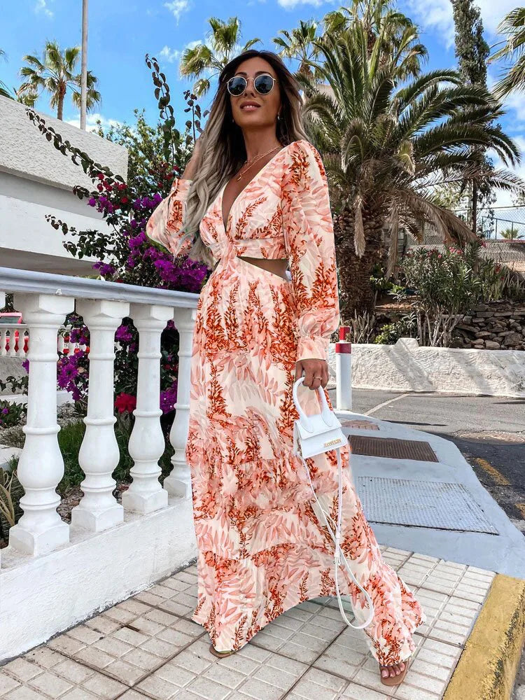 Amélie V Neck Maxi Dress