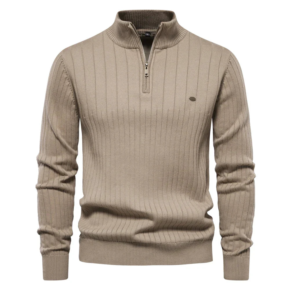 Aloïs™ - Men's Winter Sweater with Zip Collar and Optimal Warmth