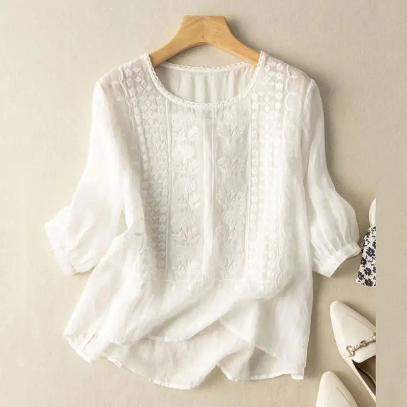 Evianne Embroidered Detail Blouse – Women’s fashion piece