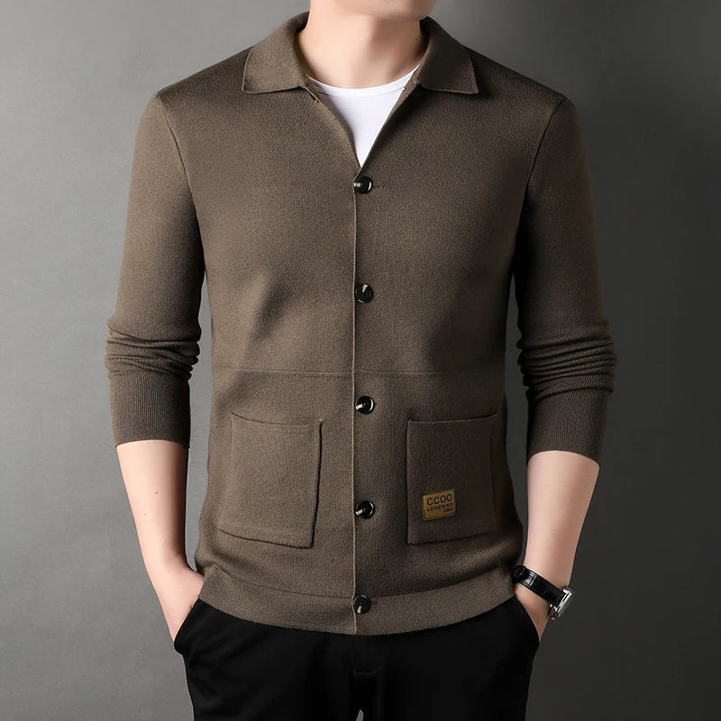 Sebastien™ - Men's Long Knitted Coat with Stylish Lapels
