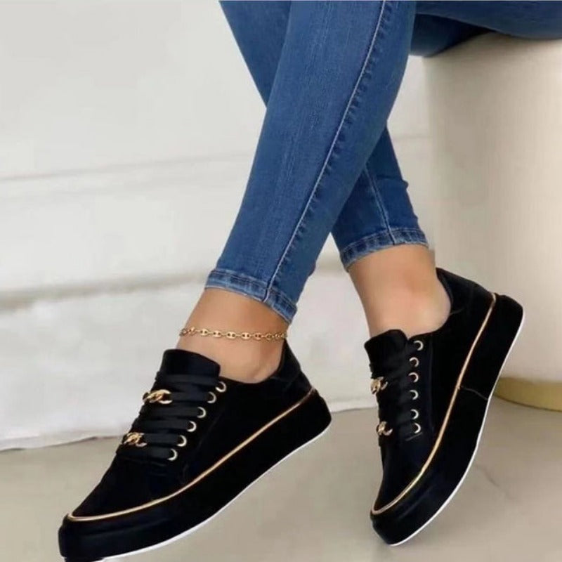 Kate Luxe Chain Accent Sneakers – Women’s fashion piece
