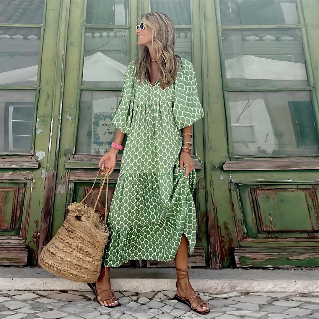 Mabel Breezy High Low Geometric Print Dress – Women’s fashion piece